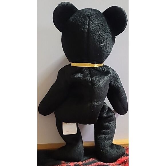 Black Beanie Bear TY Beanie Baby "The End" Bear 1999 retired - Picture 11 of 13